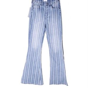 NWT Free People Boyish Striped Flare Jeans